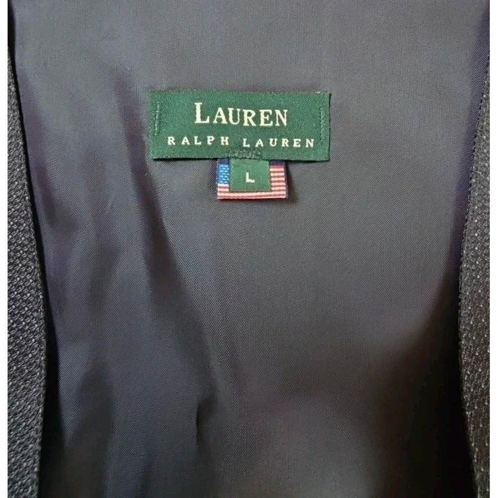 Vtg LAUREN‎ RALPH LAUREN MEN'S LARGE FORMAL DRESS VEST POLYESTER USA GEOMETRIC